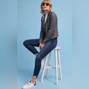 MOTHER Women Denim Jeans Stunner Zip Ankle Step Fray Sweeping Racer Size 27 W28